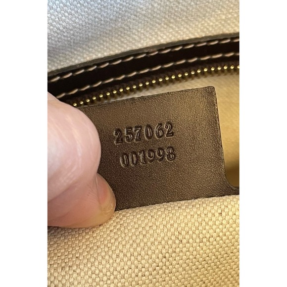 GUCCI Shelley Mayfair GG Tote Bag Ivory Canvas Leather 257062 Auth Used - Picture 2 of 9